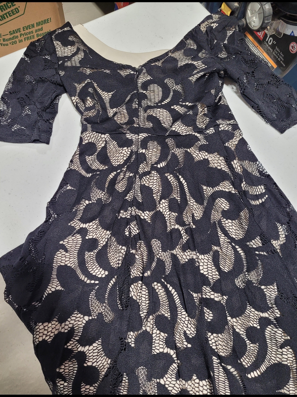 Soprano Black Lace Dress with Nude Lining - Picture 4 of 4
